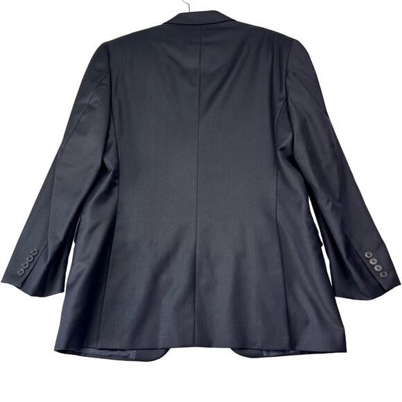 Paul Dione Blazer Mens 40R Black Wool Cashmere Blend Notch Lapel Career - Picture 2 of 9